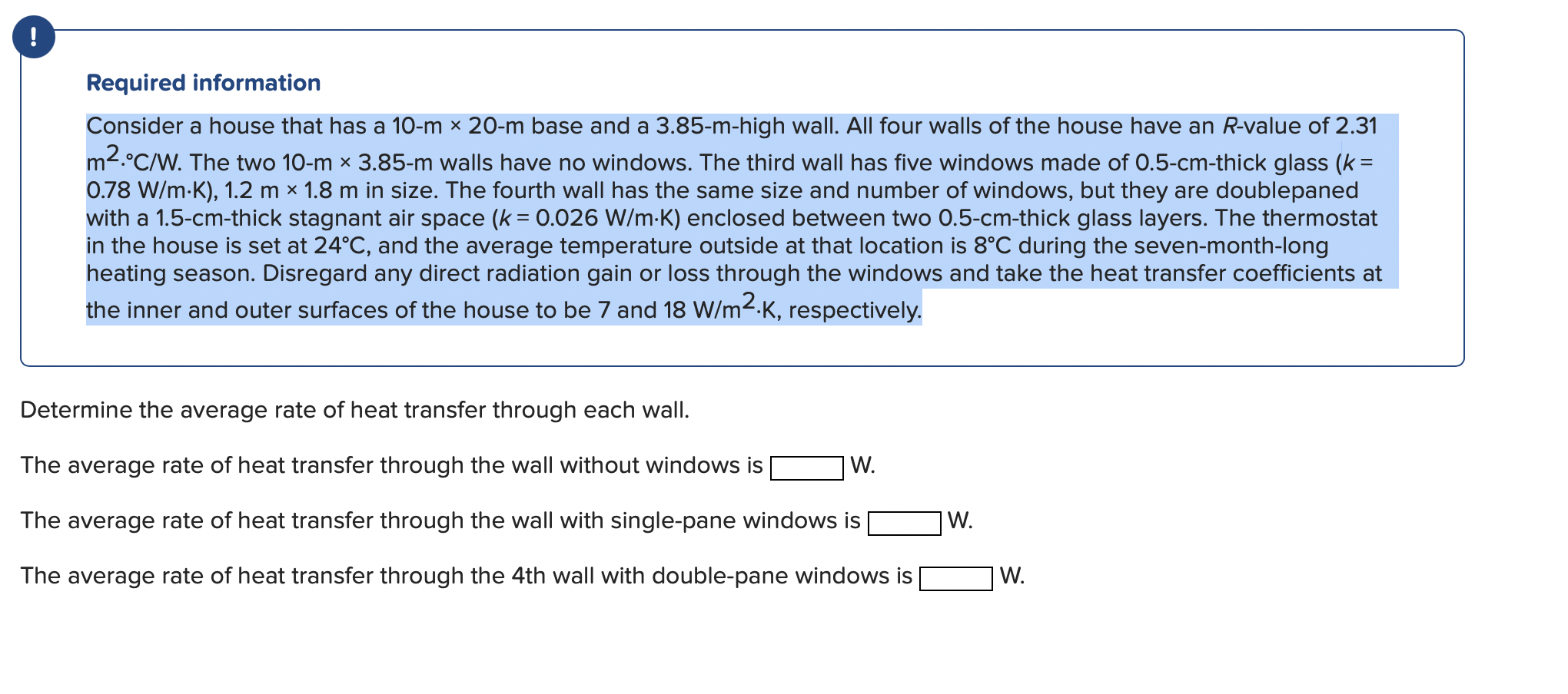 Solved Required information Consider a house that has a 10m