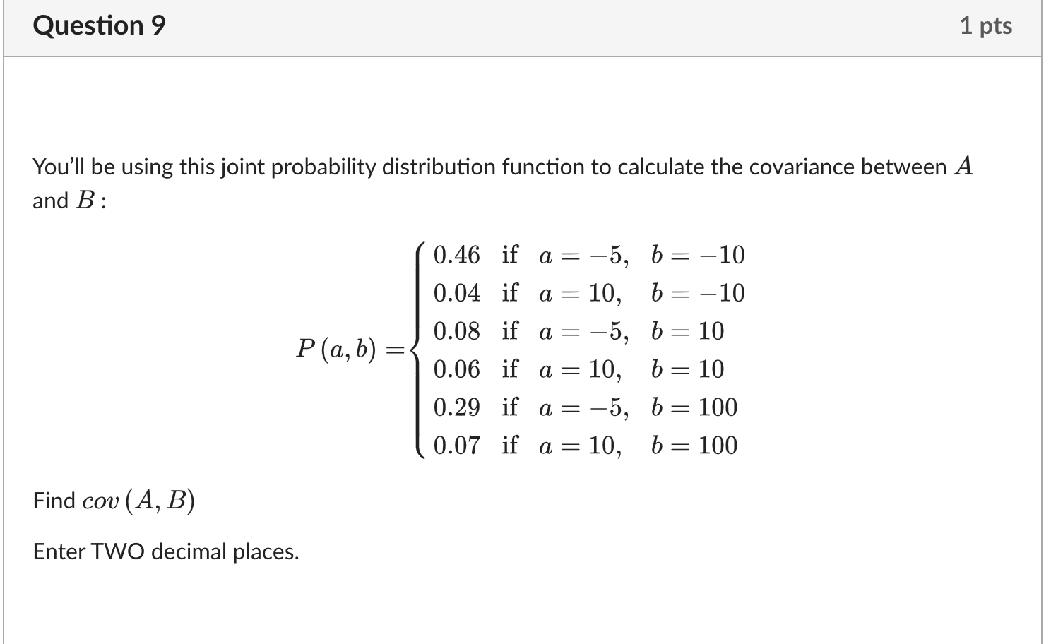 Solved You'll be using this joint probability distribution | Chegg.com