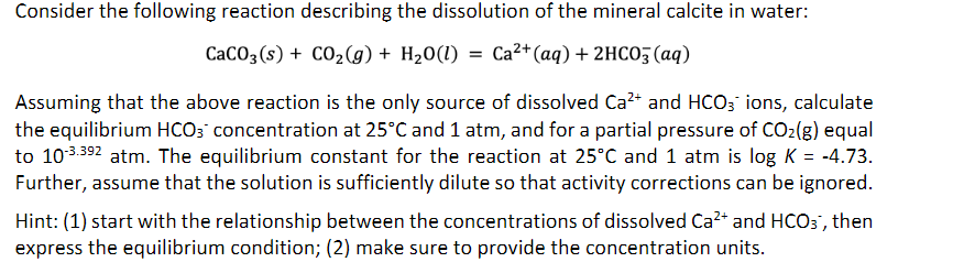 Solved Consider the following reaction describing the | Chegg.com