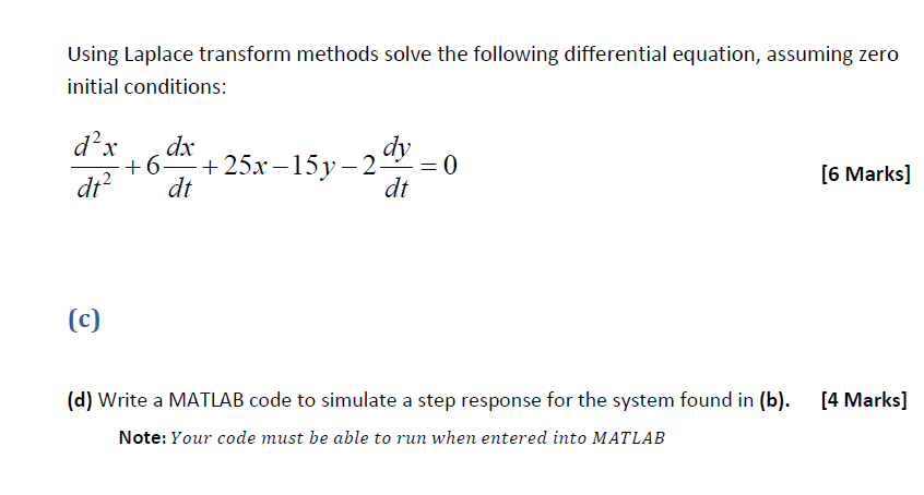 solved-using-laplace-transform-methods-solve-the-following-chegg