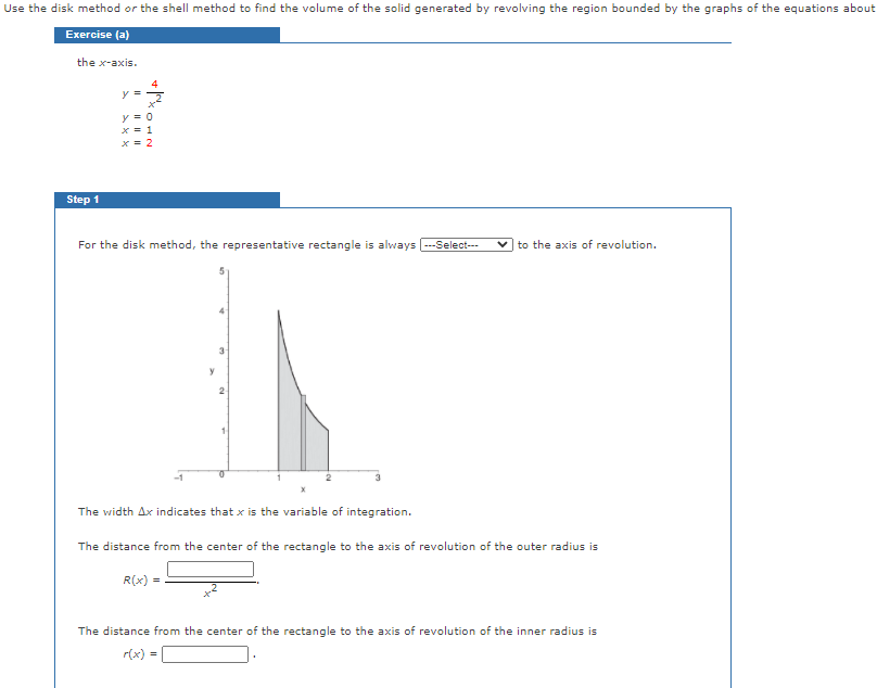 Solved Use the disk method or the shell method to find the | Chegg.com