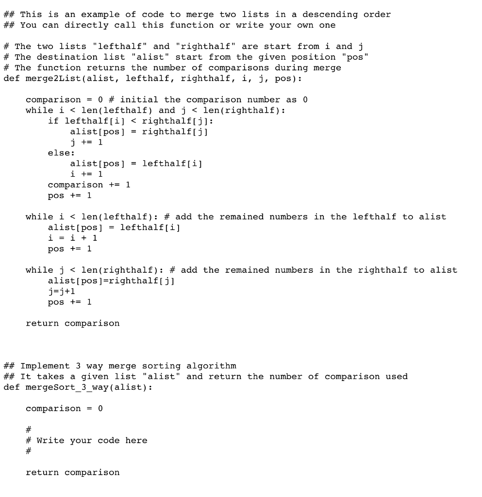 (20 points) Merge sort involves recursively splitting | Chegg.com