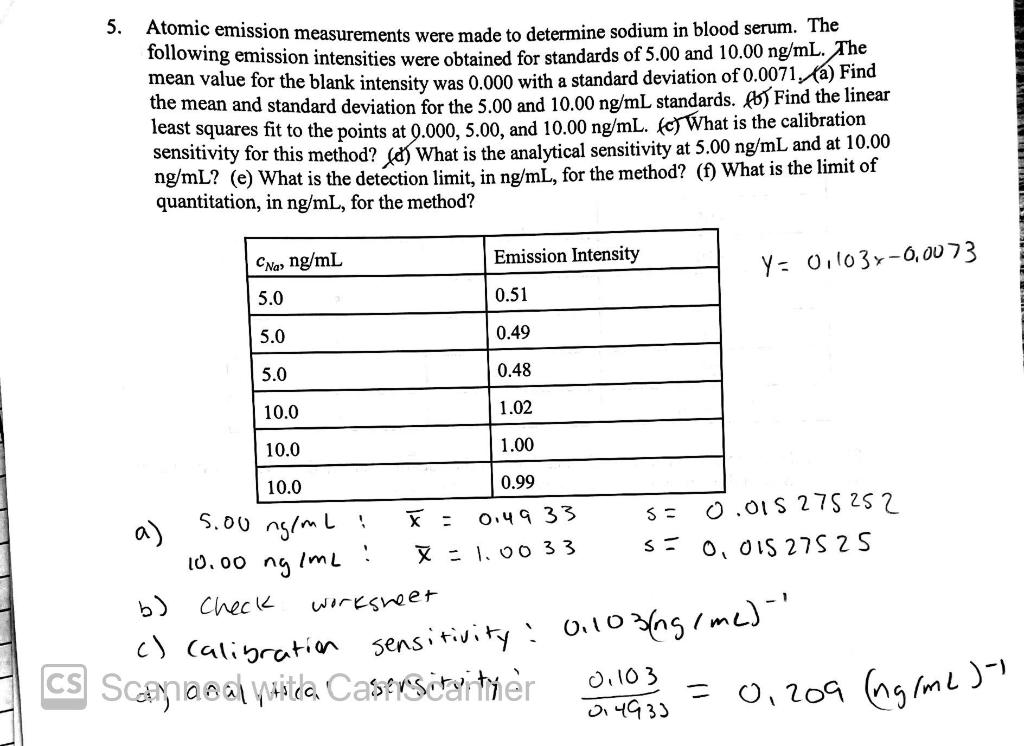 5 Atomic Emission Measurements Were Made To Chegg Com