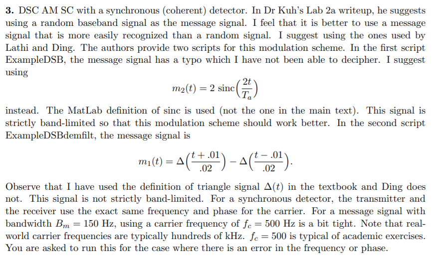 USE MATLAB PLEASE Part 2a: do the part below in DSC | Chegg.com