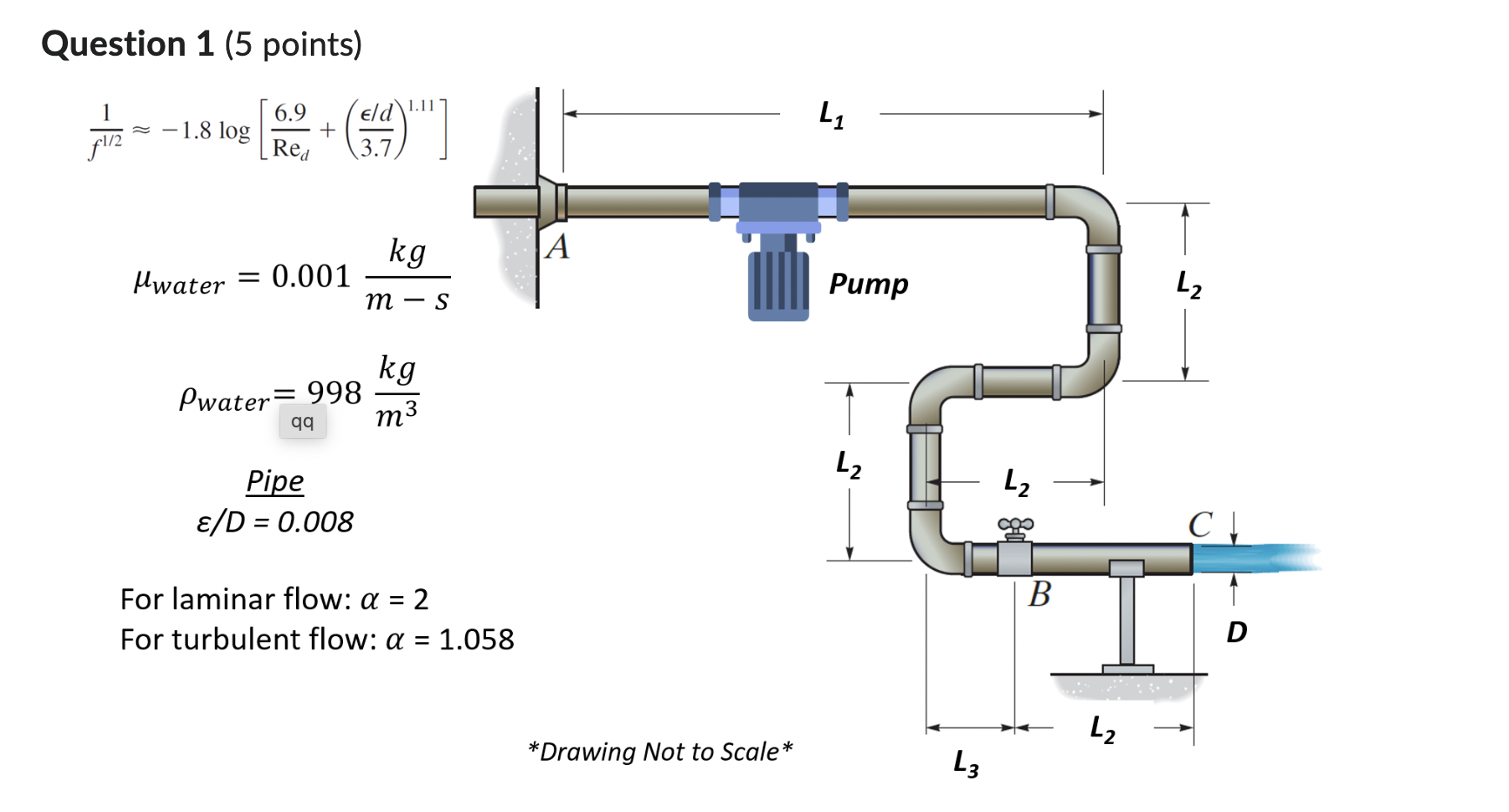 Water Pipe Math Solved Question 1 (5 points)Water flows through the piping | Chegg.com