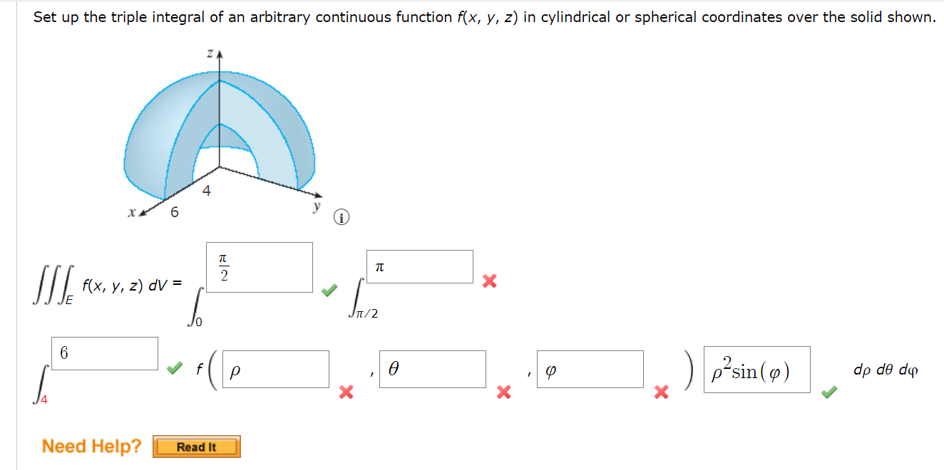 Solved Set up the triple integral of an arbitrary | Chegg.com