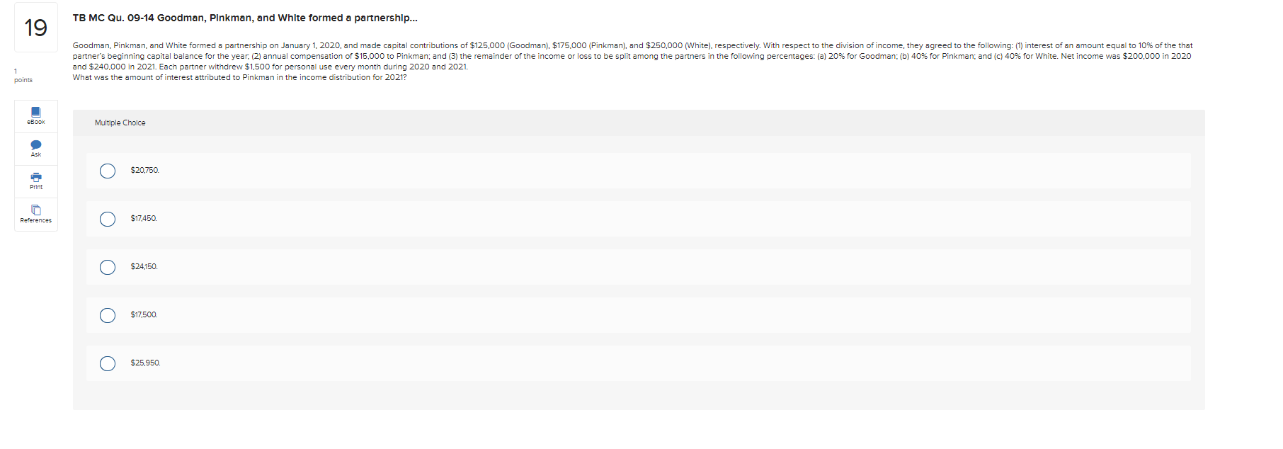 SOLVED GOODMAN PINKMAN AND WHITE FORMED A PARTNERSHIP ON visual data 2