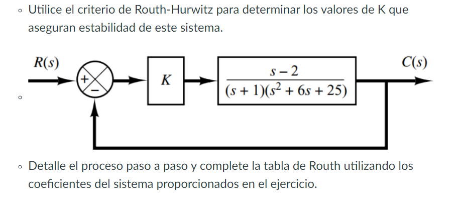 Resuelto Utilice el criterio de Routh-Hurwitz para determinar | Chegg ...