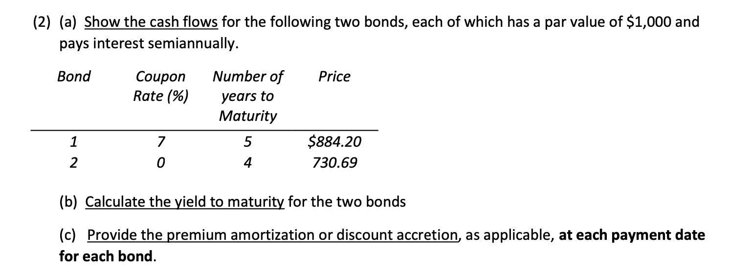 Solved (2) (a) Show the cash flows for the following two | Chegg.com