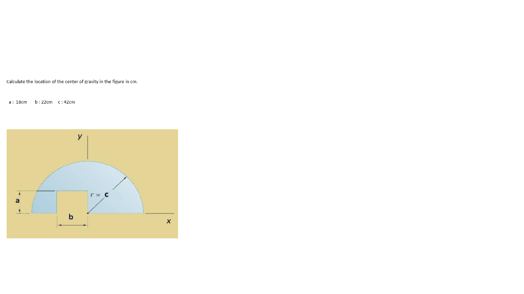 Solved Calculate the location of the center of gravity in | Chegg.com