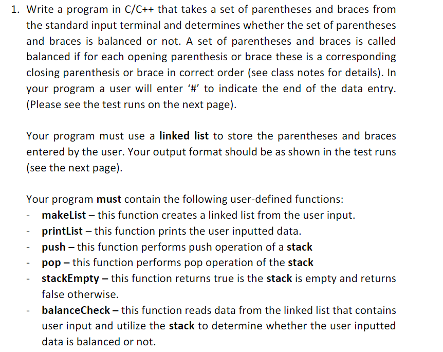 Solved 1. Write a program in C/C++ that takes a set of | Chegg.com