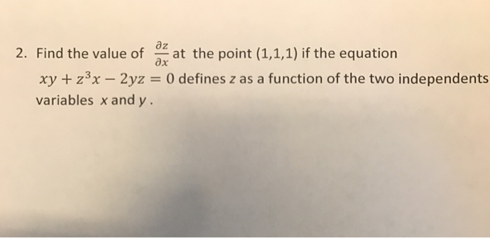 Solved Find the value of partial differential z/partial | Chegg.com