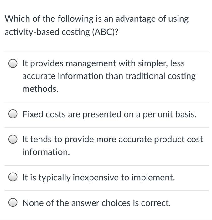 Solved Which of the following is an advantage of using
