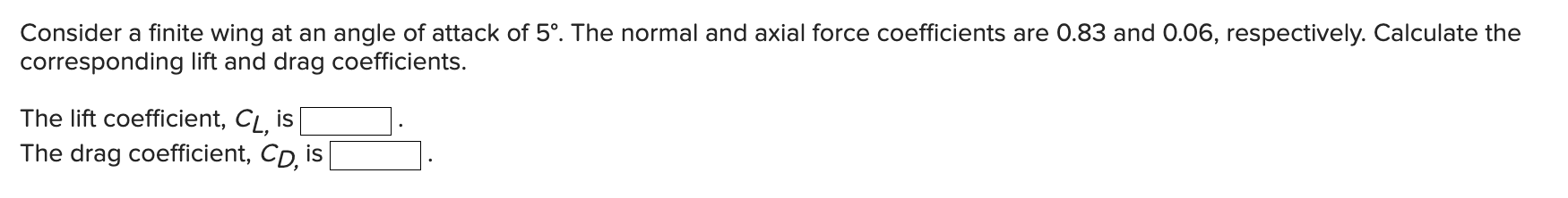 Solved Consider a finite wing at an angle of attack of 5∘. | Chegg.com