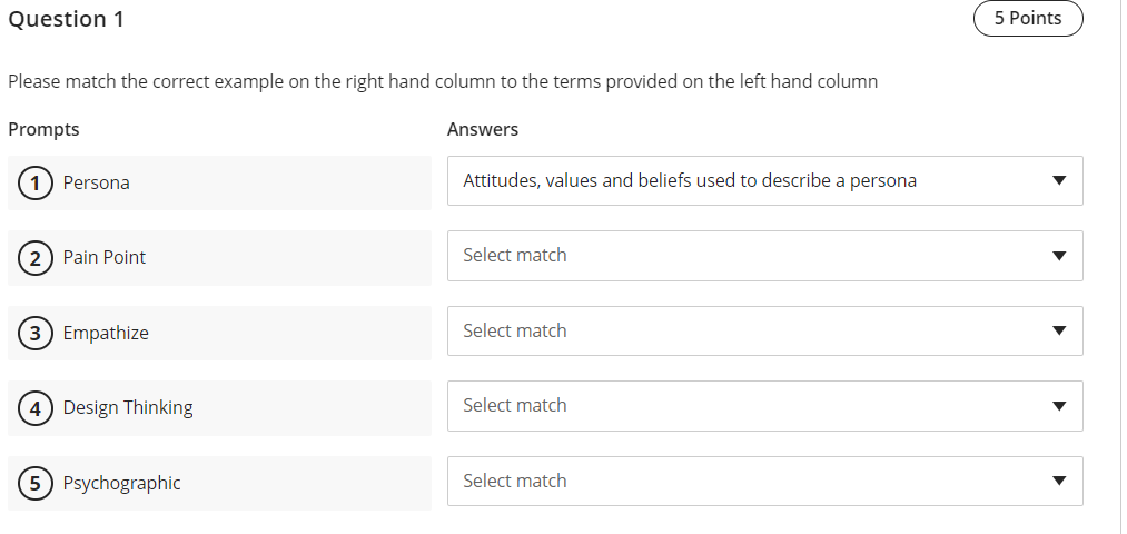 Solved Question 1Please match the correct example on the | Chegg.com