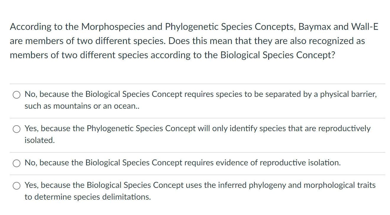 Solved According To The Morphospecies And Phylogenetic | Chegg.com