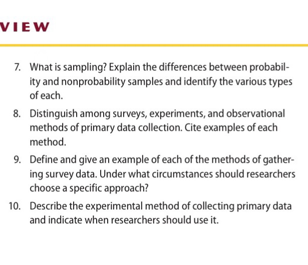 Solved VIEW 7. What is sampling? Explain the differences | Chegg.com