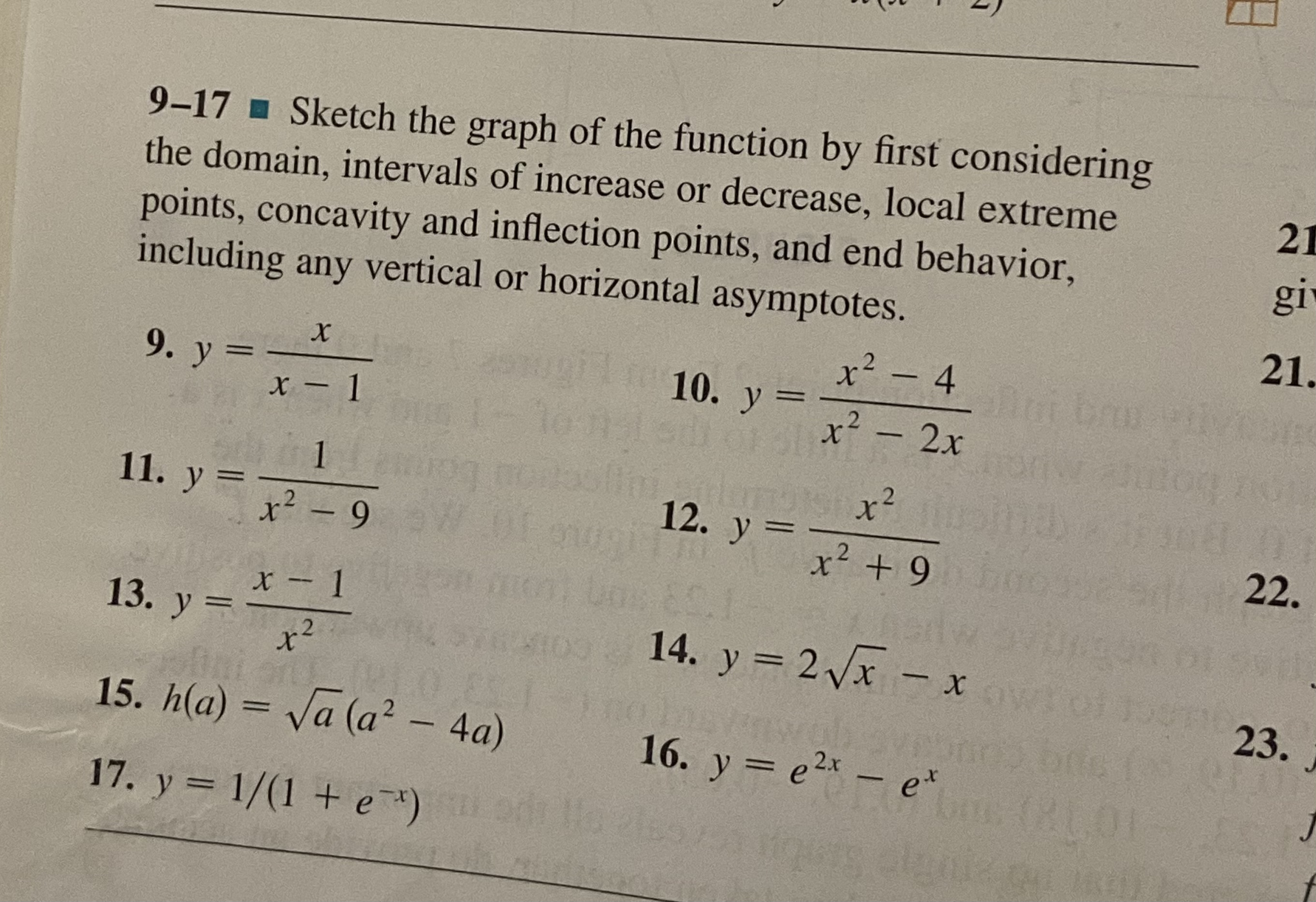 Solved 9-17 Sketch the graph of the function by first | Chegg.com