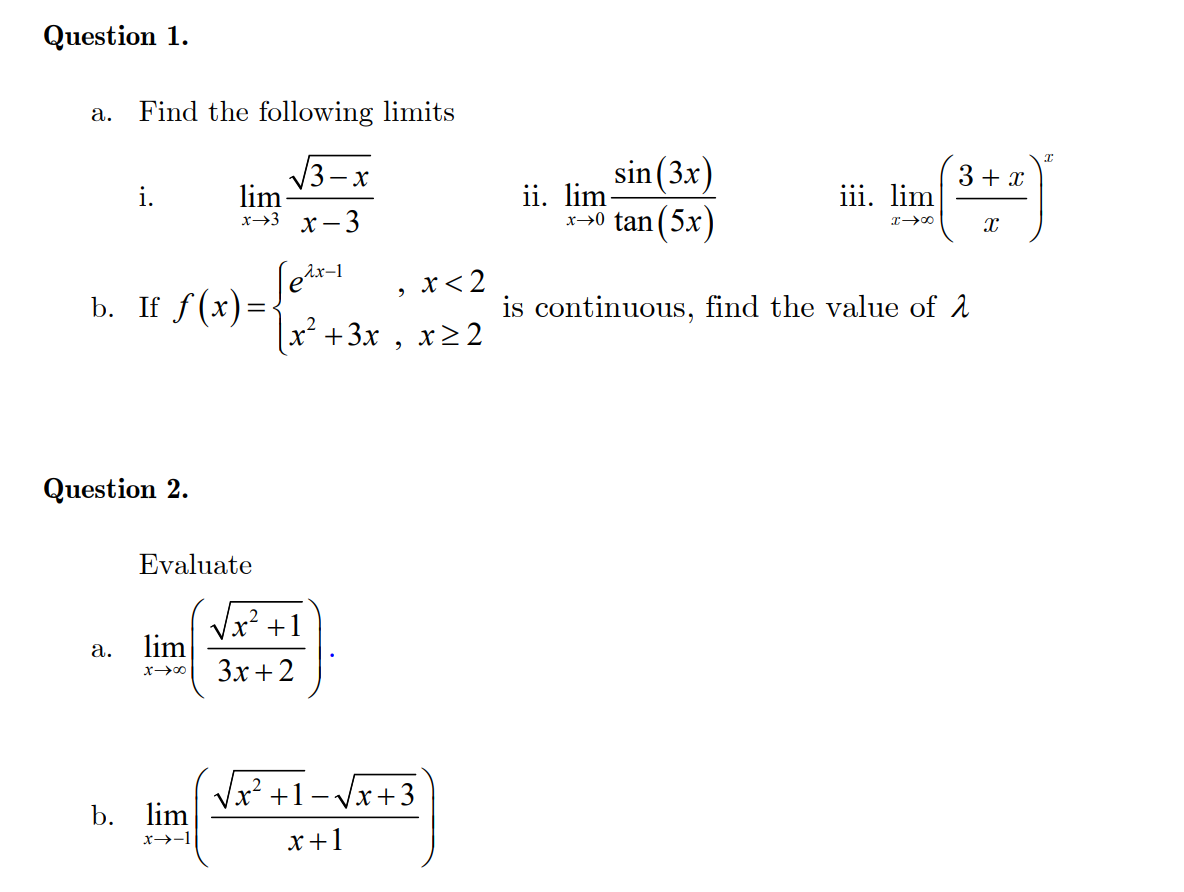 solved-a-find-the-following-limits-i-limx-3x-33-x-ii-chegg