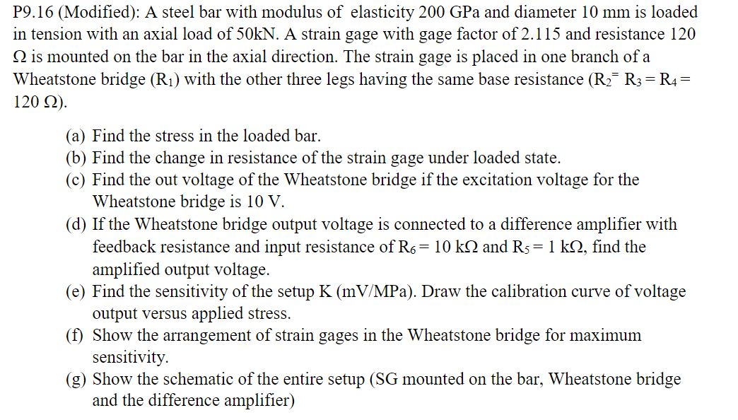 P9.16 (Modified): A steel bar with modulus of | Chegg.com
