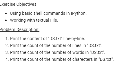 Solved Exercise Objectives: Using Basic Shell Commands In | Chegg.com