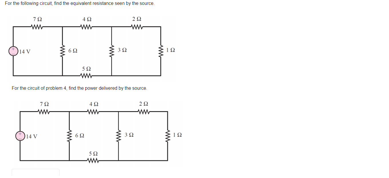 Solved For the following circuit, find the equivalent | Chegg.com
