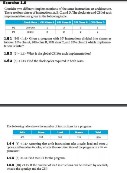 Solved Exercise 1.6 Consider two different implementations | Chegg.com