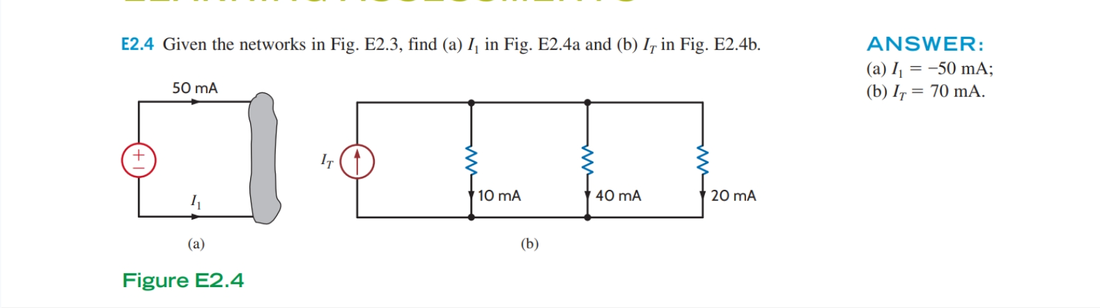 Solved E2.4 Given the networks in Fig. E2.3, find (a) I1 in | Chegg.com