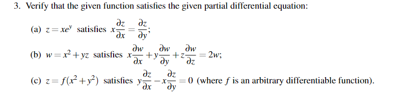 Solved Verify That The Given Function Satisfies The Given