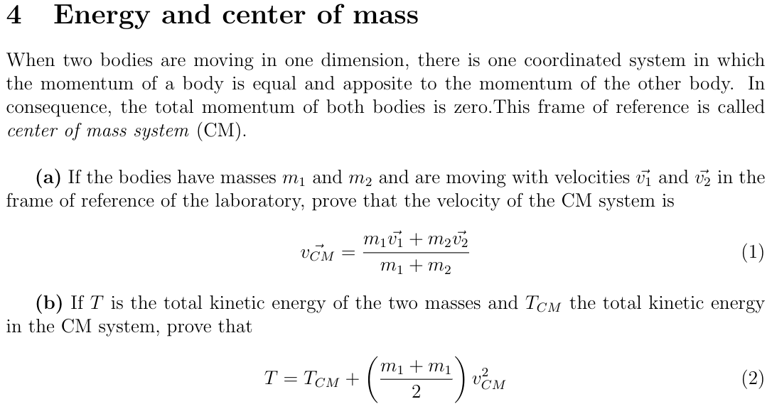 Solved 4 Energy and center of mass When two bodies are | Chegg.com