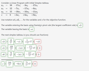Solved I am ﻿having trouble completing the tableau. Thank | Chegg.com