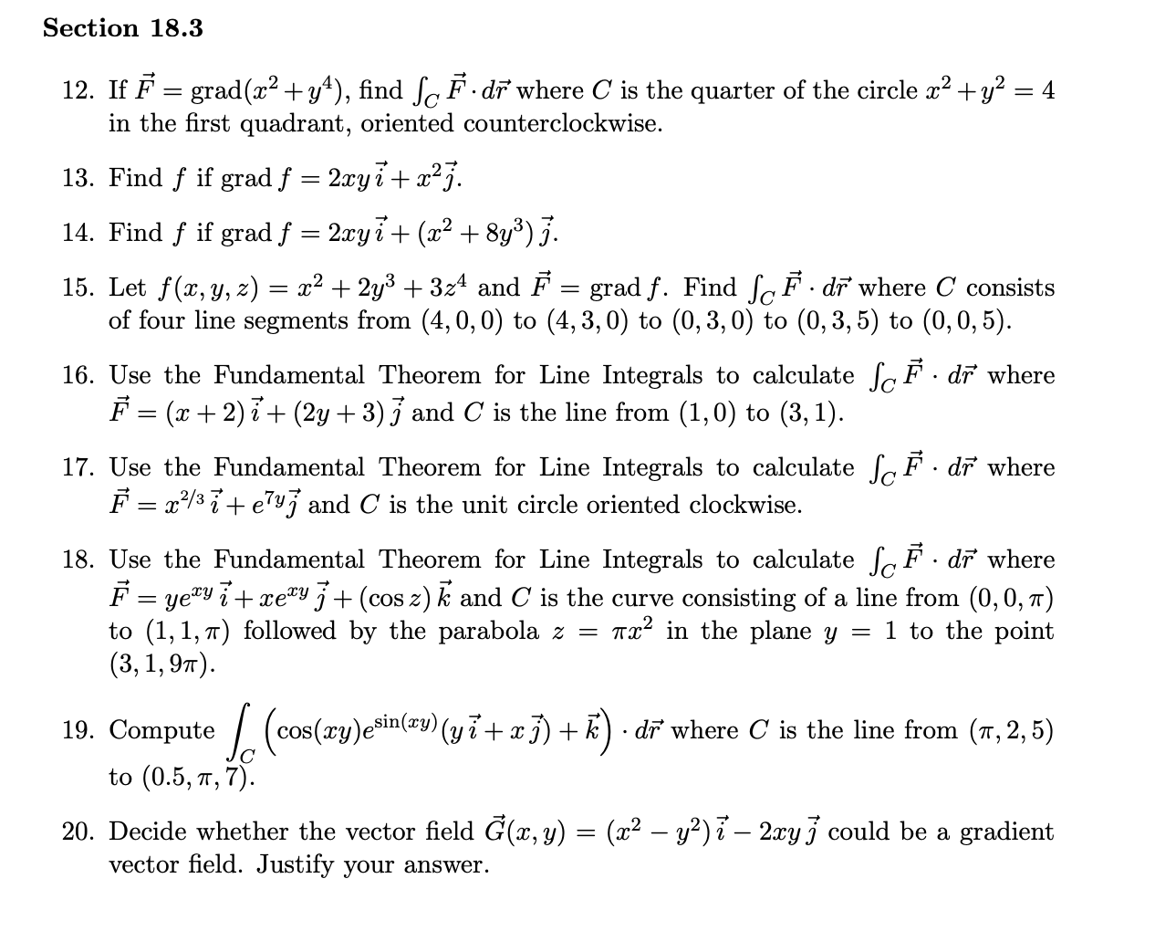 Solved Section 18 3 12 If Grad X2 Y4 Find Sc F Di Wh Chegg Com