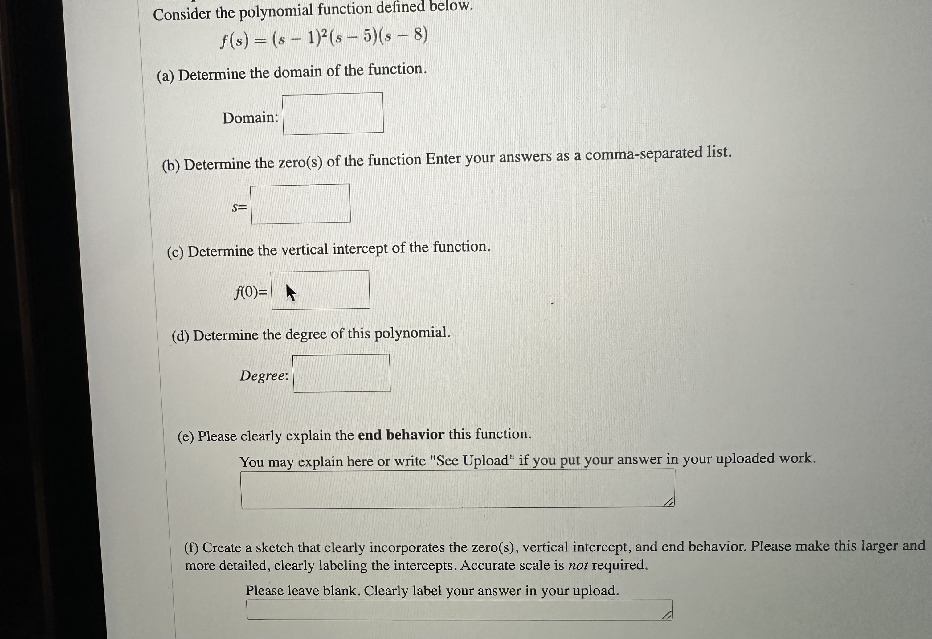 Solved Consider The Polynomial Function Defined | Chegg.com