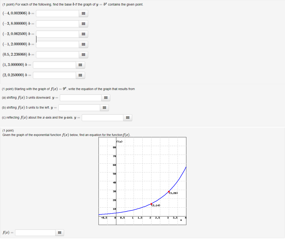 Solved (1 Point) For Each Of The Following, Find The Base B | Chegg.com