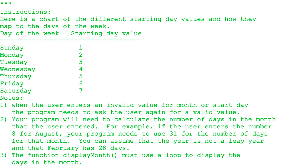 Solved Instructions: Here is a chart of the different | Chegg.com