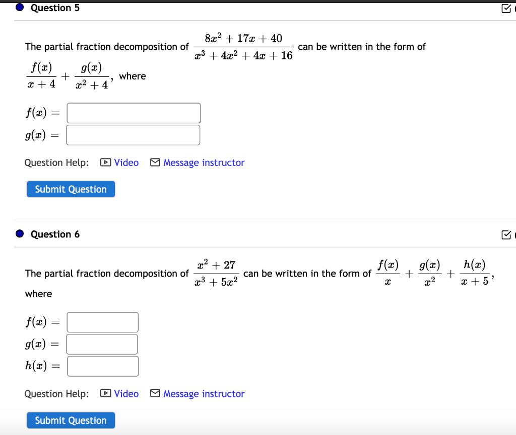 Solved • Question 3 28 The partial fraction decomposition of | Chegg.com