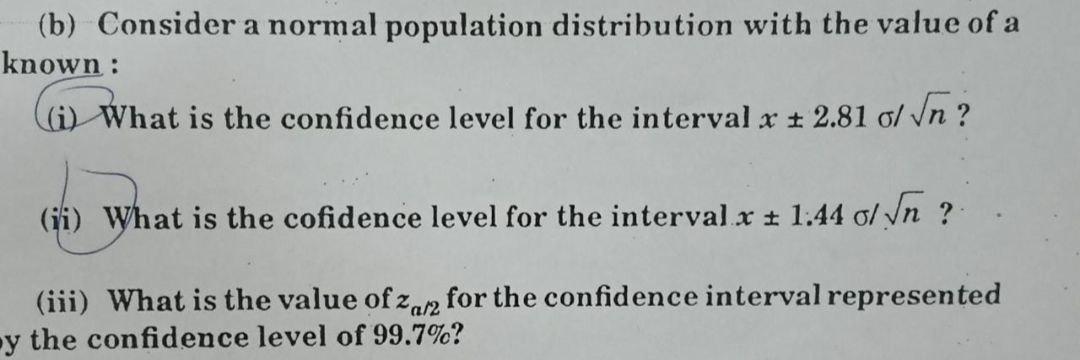 Solved а (b) Consider a normal population distribution with | Chegg.com