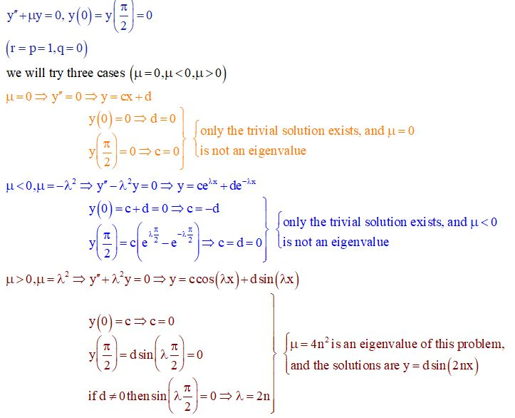 Solved Please Write The Eigenvalues And Eigenfunction Ple Chegg Com