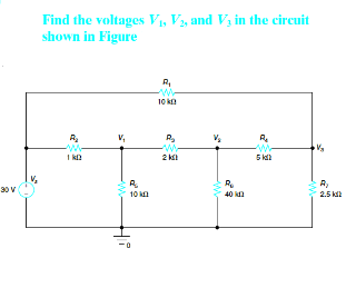 Solved Find the voltages V1, V2, and V, in the circuit shown | Chegg.com
