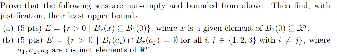 Solved Prove That The Following Sets Are Non-empty And | Chegg.com