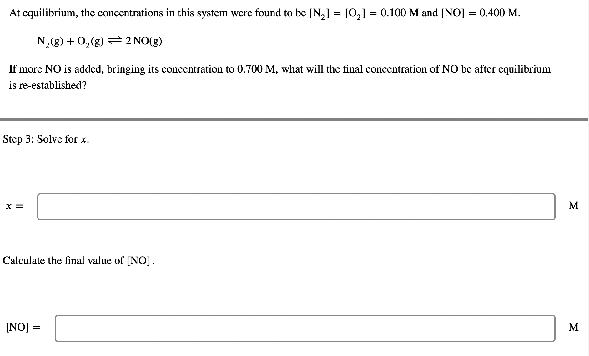 Solved At equilibrium, the concentrations in this system | Chegg.com