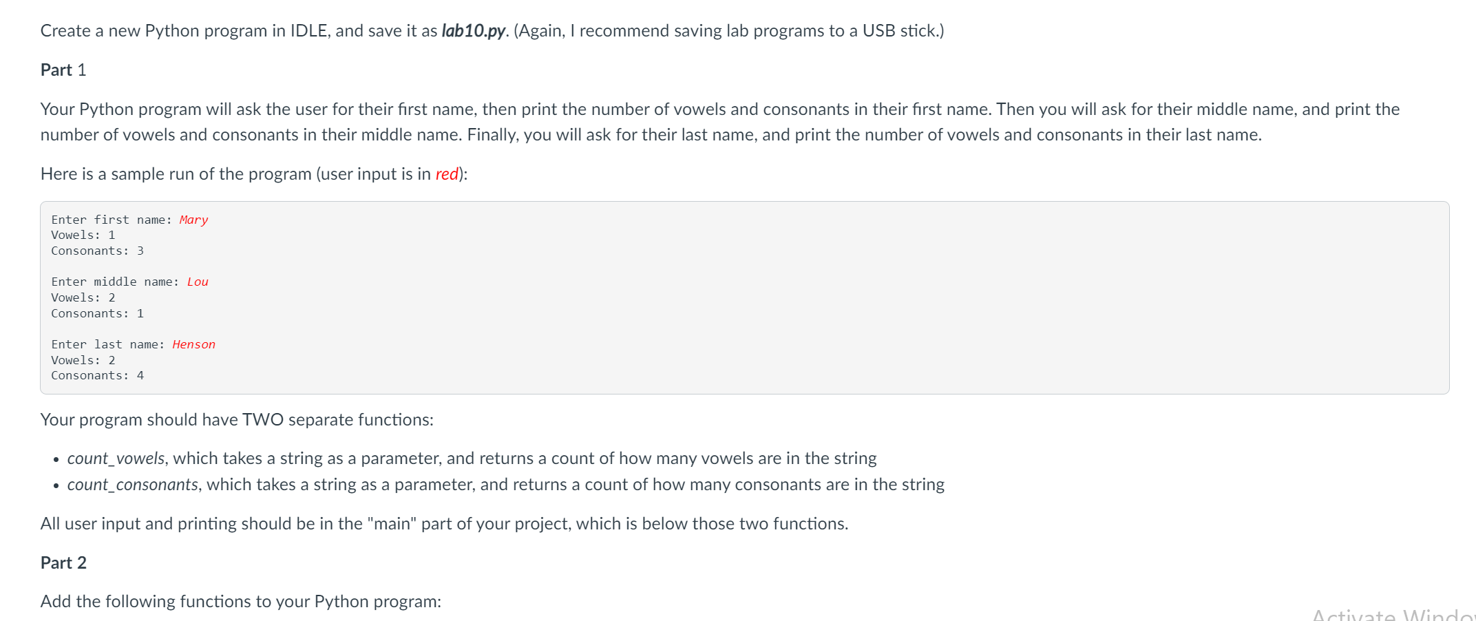 Solved Create a new Python program in IDLE, and save it as | Chegg.com