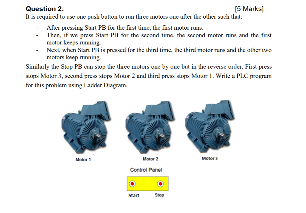 Solved Question 2: [5 Marks] It is required to use one push | Chegg.com