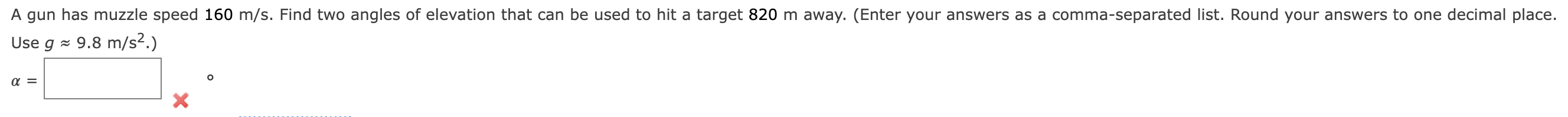Solved Use g≈9.8 m/s2.) α= | Chegg.com
