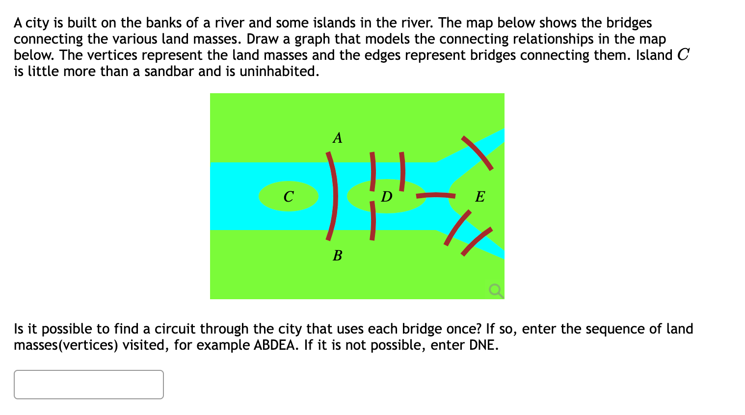Solved A city is built on the banks of a river and some | Chegg.com