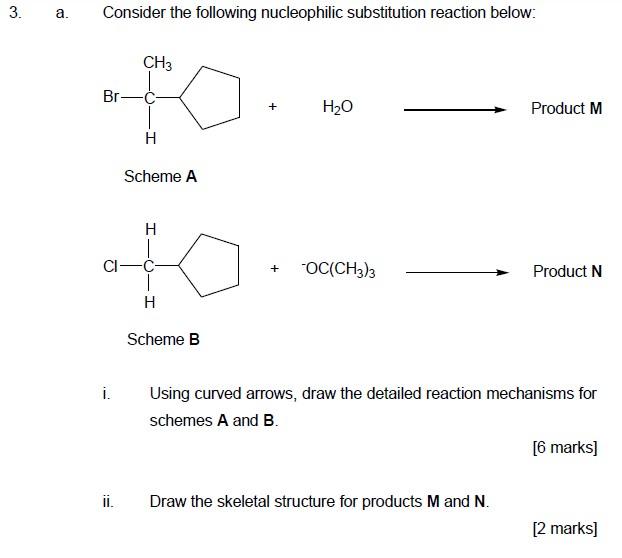 Solved 3. a. Consider the following nucleophilic | Chegg.com