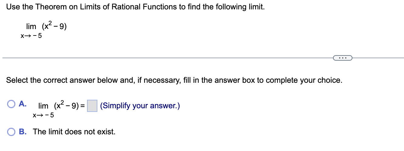 Solved Use the Theorem on Limits of Rational Functions to | Chegg.com