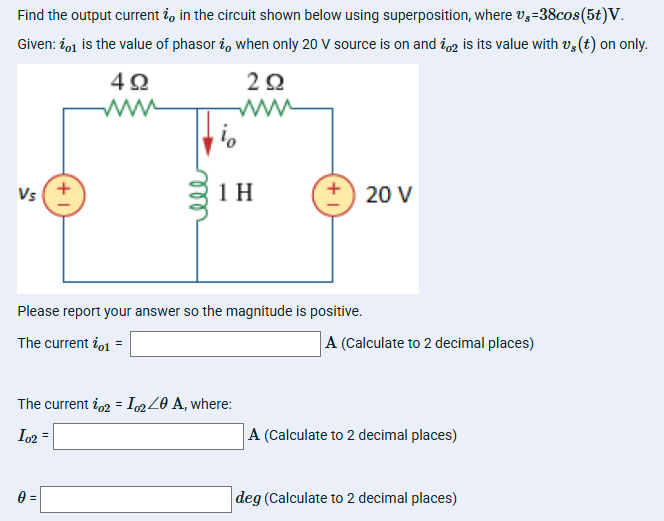 Solved Find the output current io in ﻿the circuit shown | Chegg.com