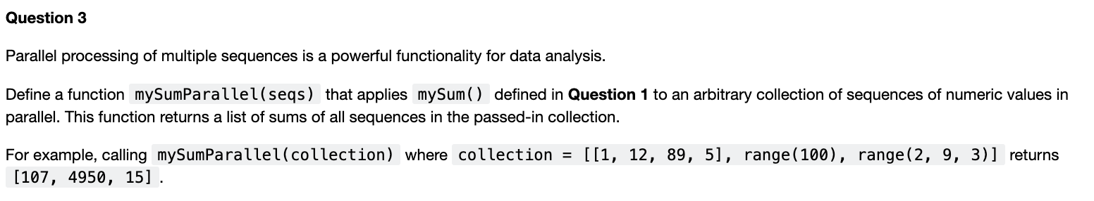 Solved Parallel processing of multiple sequences is a | Chegg.com