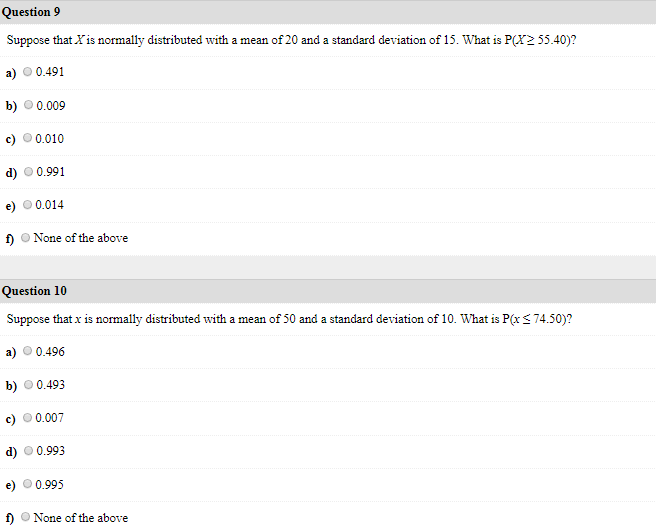 Solved Question 9 Suppose that X is normally distributed | Chegg.com